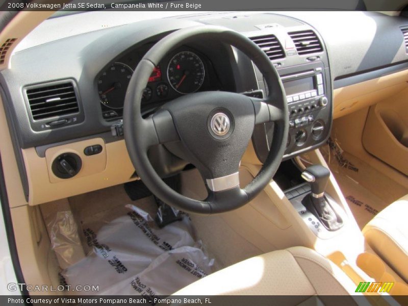 Campanella White / Pure Beige 2008 Volkswagen Jetta SE Sedan