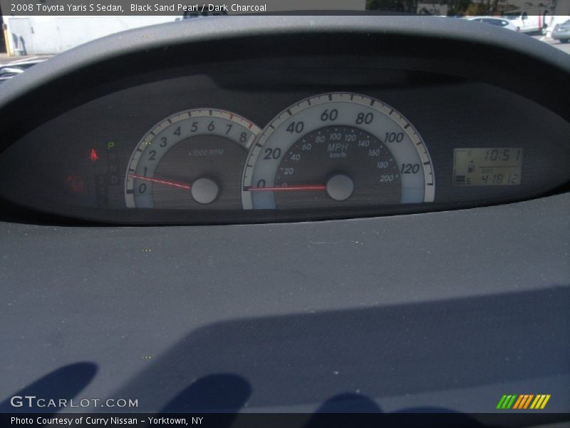 Black Sand Pearl / Dark Charcoal 2008 Toyota Yaris S Sedan