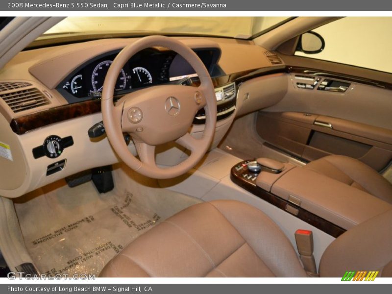 Capri Blue Metallic / Cashmere/Savanna 2008 Mercedes-Benz S 550 Sedan