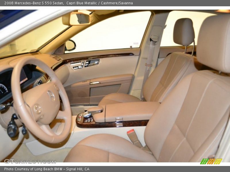 Capri Blue Metallic / Cashmere/Savanna 2008 Mercedes-Benz S 550 Sedan