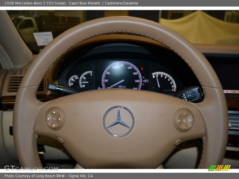 Capri Blue Metallic / Cashmere/Savanna 2008 Mercedes-Benz S 550 Sedan