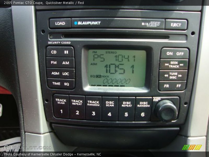 Controls of 2005 GTO Coupe