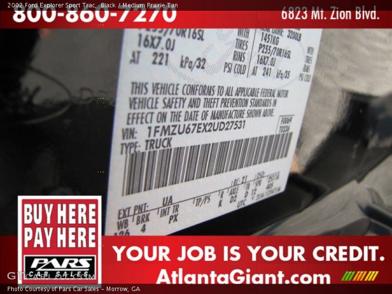 Black / Medium Prairie Tan 2002 Ford Explorer Sport Trac
