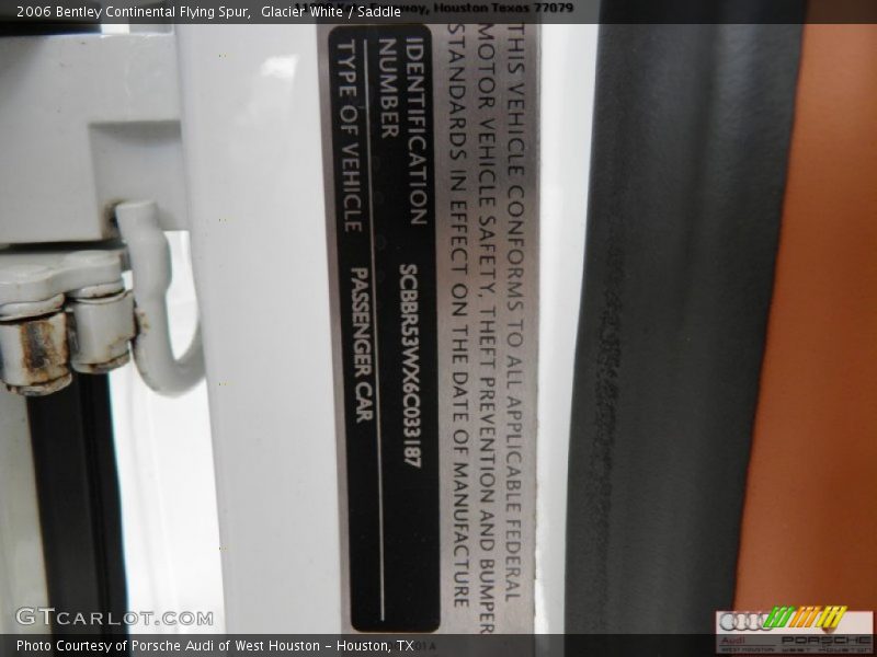 Glacier White / Saddle 2006 Bentley Continental Flying Spur