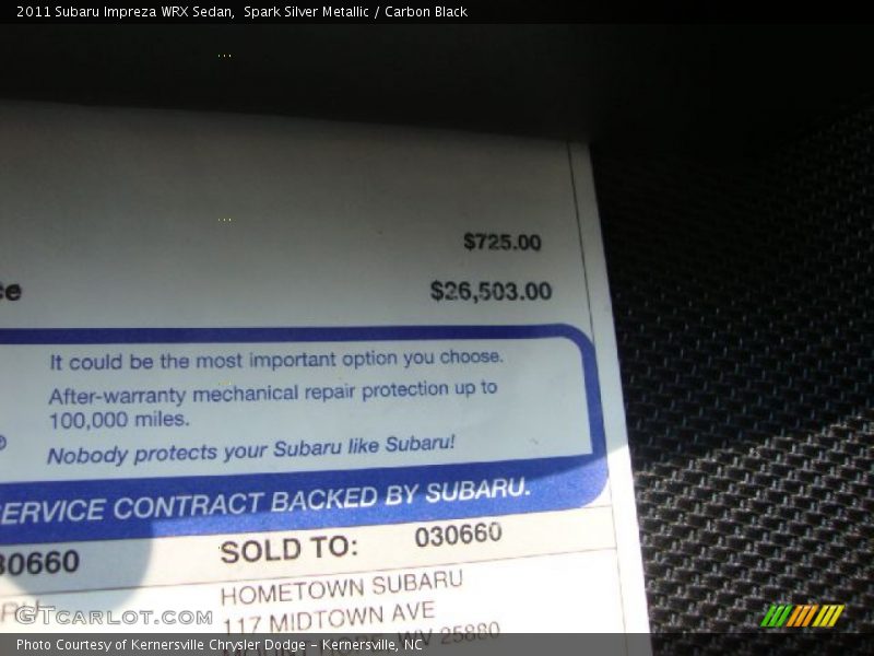 Spark Silver Metallic / Carbon Black 2011 Subaru Impreza WRX Sedan