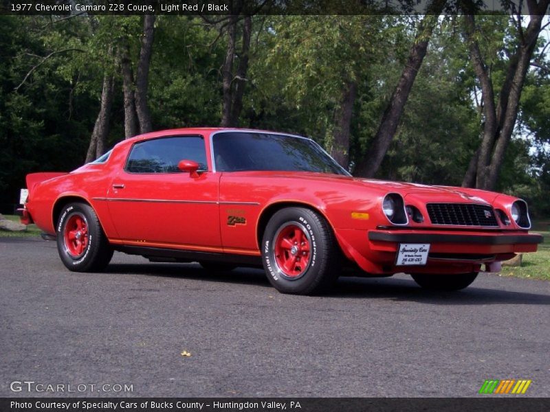 Light Red / Black 1977 Chevrolet Camaro Z28 Coupe