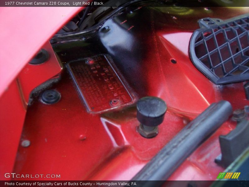 Info Tag of 1977 Camaro Z28 Coupe