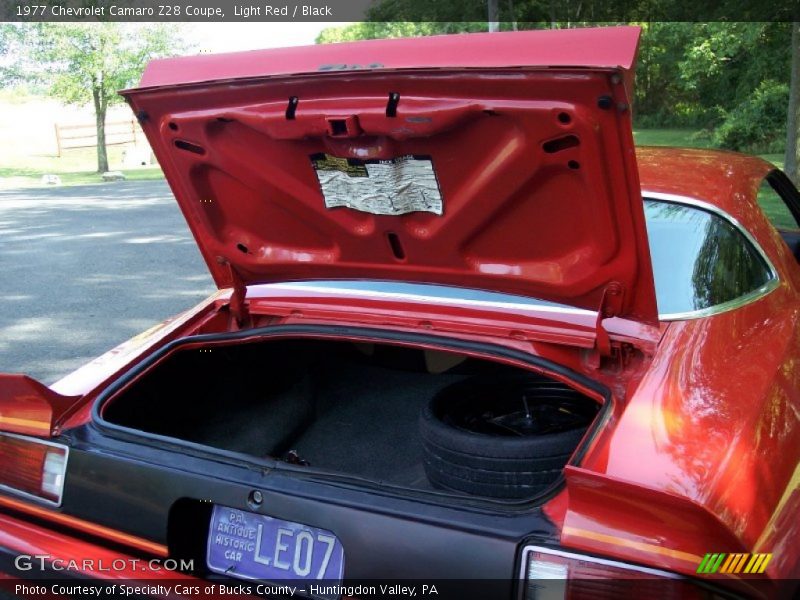 Light Red / Black 1977 Chevrolet Camaro Z28 Coupe