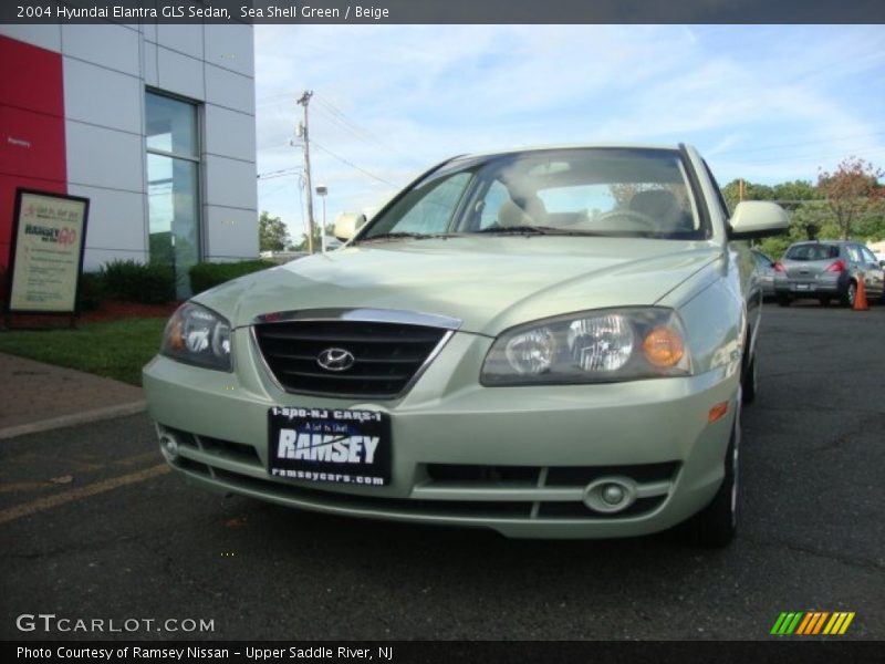 Sea Shell Green / Beige 2004 Hyundai Elantra GLS Sedan