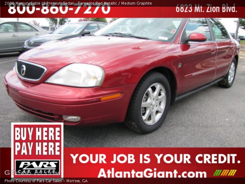 Toreador Red Metallic / Medium Graphite 2000 Mercury Sable LS Premium Sedan
