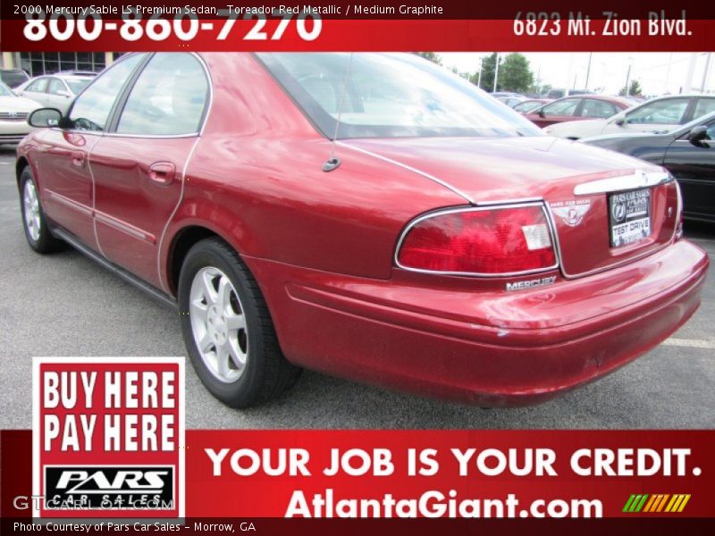 Toreador Red Metallic / Medium Graphite 2000 Mercury Sable LS Premium Sedan