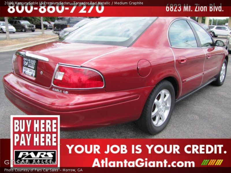 Toreador Red Metallic / Medium Graphite 2000 Mercury Sable LS Premium Sedan