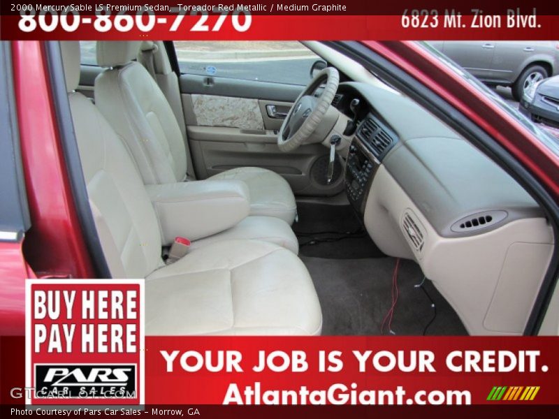 Toreador Red Metallic / Medium Graphite 2000 Mercury Sable LS Premium Sedan