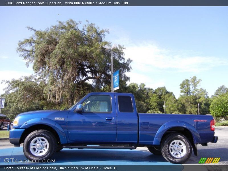 Vista Blue Metallic / Medium Dark Flint 2008 Ford Ranger Sport SuperCab