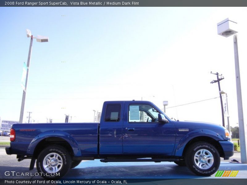 Vista Blue Metallic / Medium Dark Flint 2008 Ford Ranger Sport SuperCab