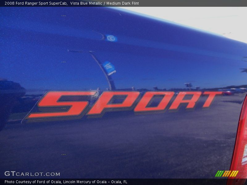 Vista Blue Metallic / Medium Dark Flint 2008 Ford Ranger Sport SuperCab