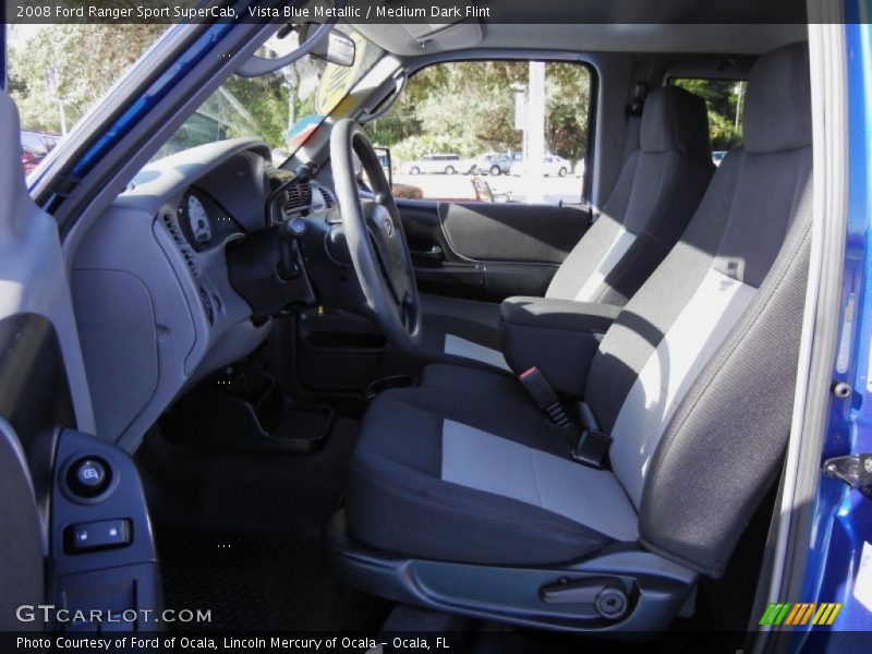 Vista Blue Metallic / Medium Dark Flint 2008 Ford Ranger Sport SuperCab