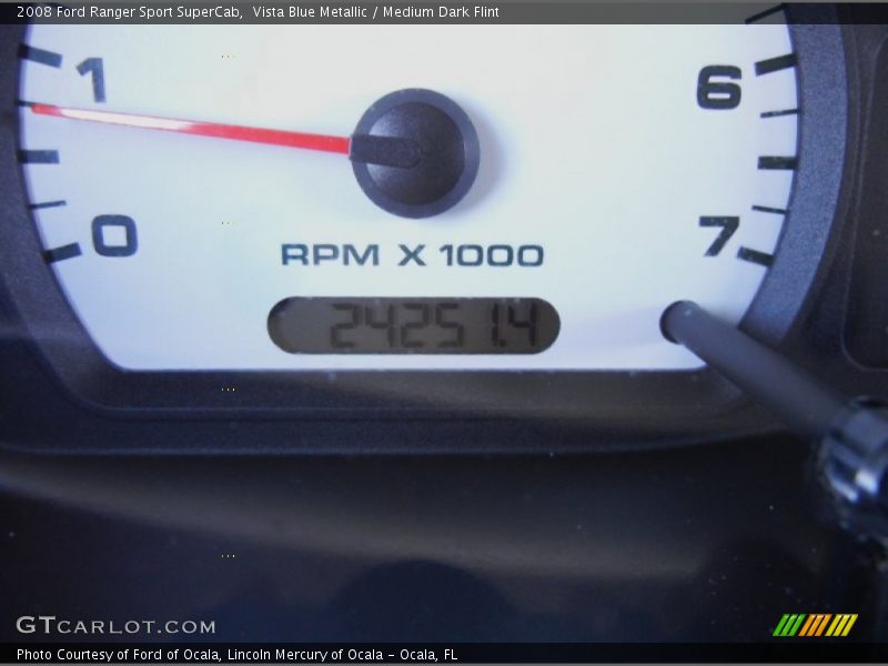 Vista Blue Metallic / Medium Dark Flint 2008 Ford Ranger Sport SuperCab