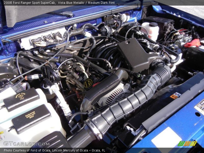 Vista Blue Metallic / Medium Dark Flint 2008 Ford Ranger Sport SuperCab