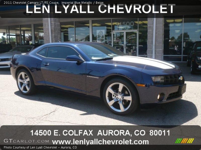 Imperial Blue Metallic / Beige 2011 Chevrolet Camaro LT/RS Coupe