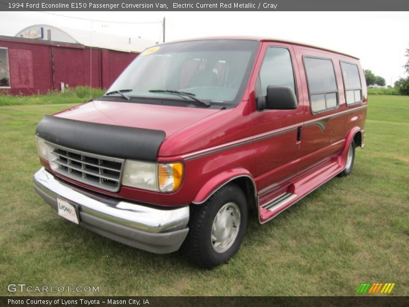 Electric Current Red Metallic / Gray 1994 Ford Econoline E150 Passenger Conversion Van