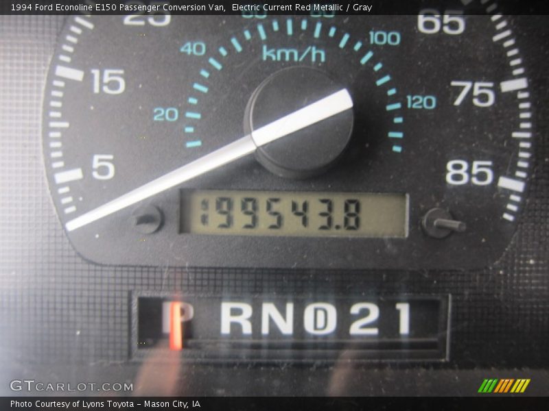 Electric Current Red Metallic / Gray 1994 Ford Econoline E150 Passenger Conversion Van