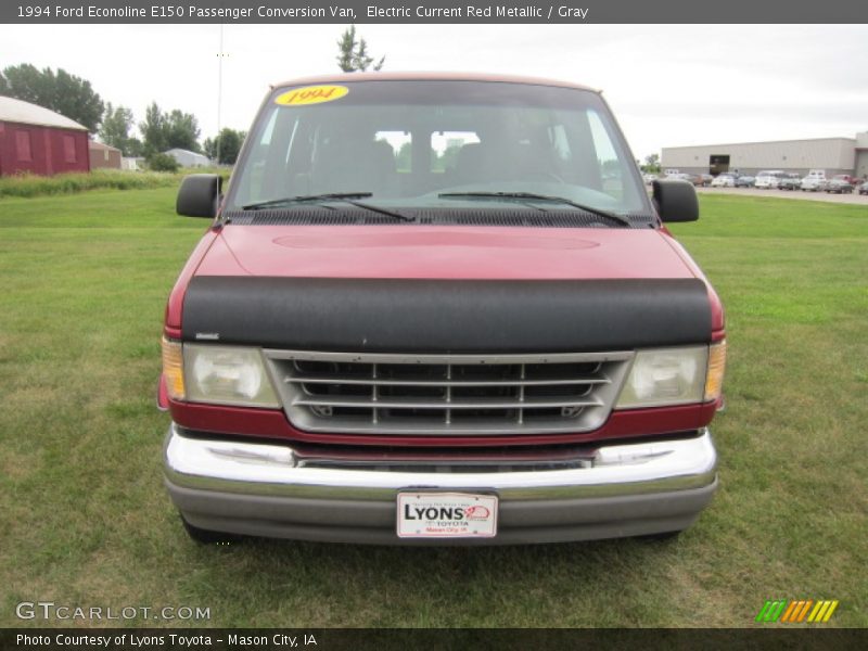 Electric Current Red Metallic / Gray 1994 Ford Econoline E150 Passenger Conversion Van