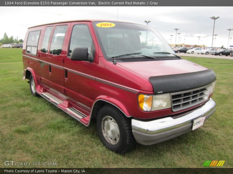 Electric Current Red Metallic / Gray 1994 Ford Econoline E150 Passenger Conversion Van