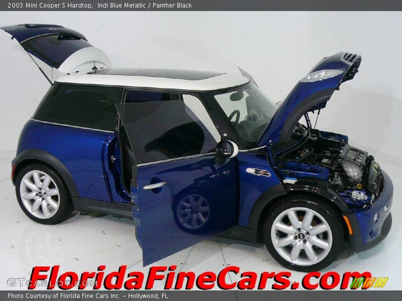Indi Blue Metallic / Panther Black 2003 Mini Cooper S Hardtop