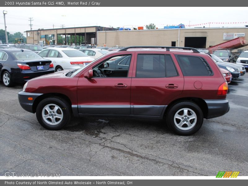 Merlot Red / Gray 2003 Hyundai Santa Fe GLS 4WD