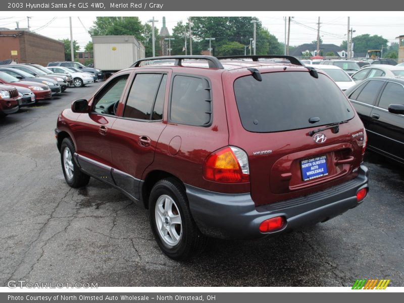 Merlot Red / Gray 2003 Hyundai Santa Fe GLS 4WD