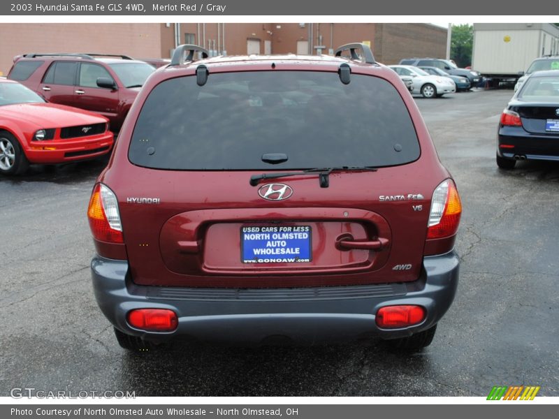 Merlot Red / Gray 2003 Hyundai Santa Fe GLS 4WD