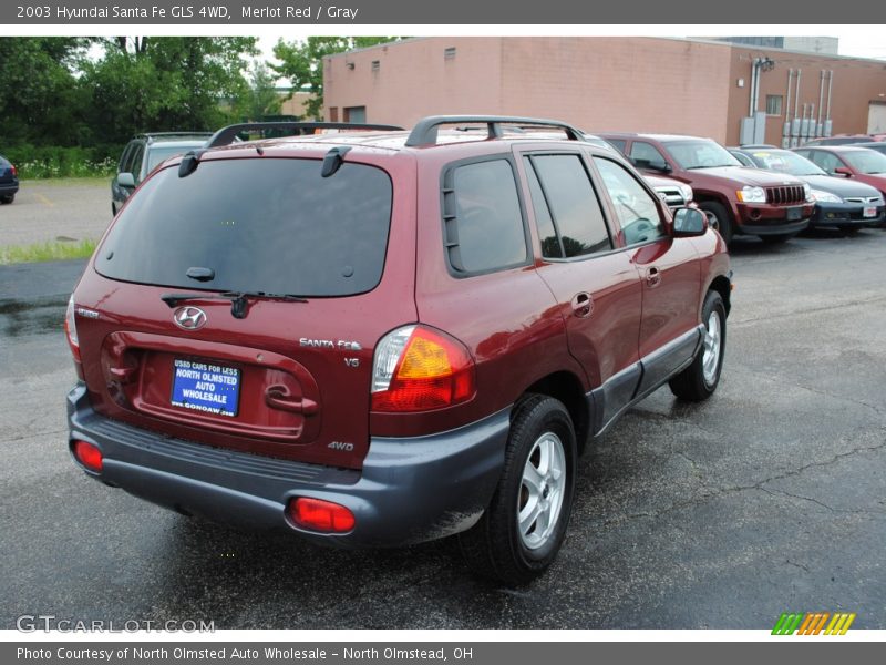 Merlot Red / Gray 2003 Hyundai Santa Fe GLS 4WD