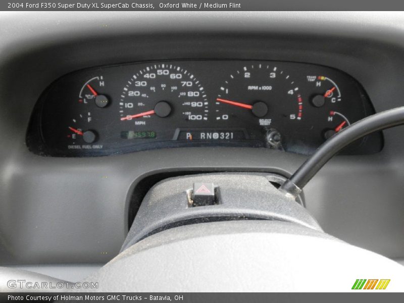 Oxford White / Medium Flint 2004 Ford F350 Super Duty XL SuperCab Chassis