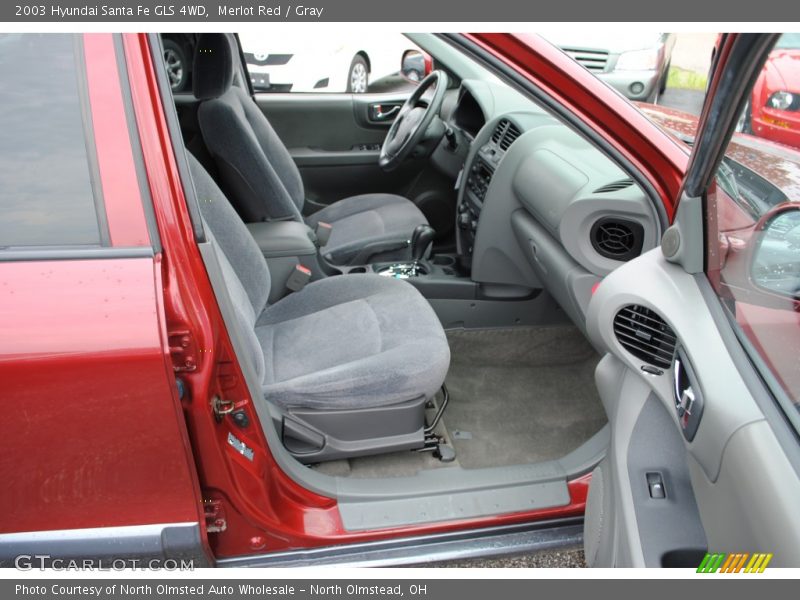Merlot Red / Gray 2003 Hyundai Santa Fe GLS 4WD