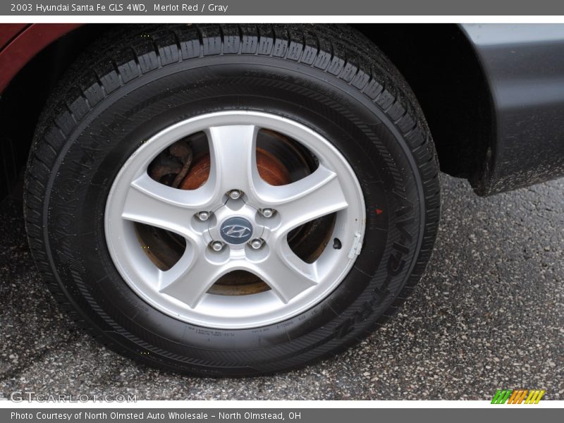 Merlot Red / Gray 2003 Hyundai Santa Fe GLS 4WD