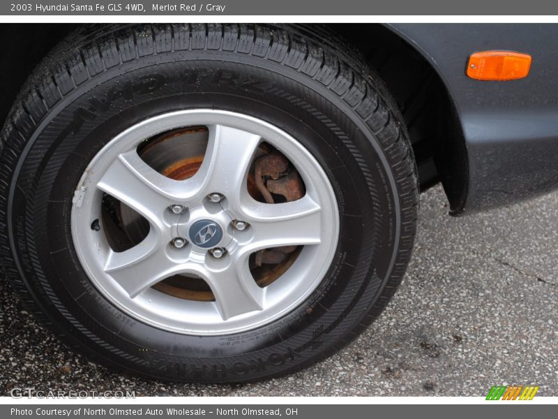 Merlot Red / Gray 2003 Hyundai Santa Fe GLS 4WD