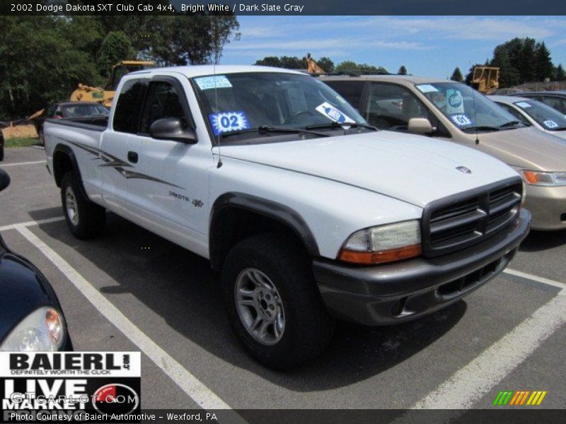 Bright White / Dark Slate Gray 2002 Dodge Dakota SXT Club Cab 4x4