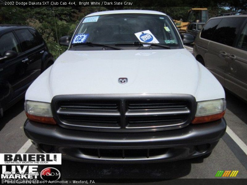 Bright White / Dark Slate Gray 2002 Dodge Dakota SXT Club Cab 4x4