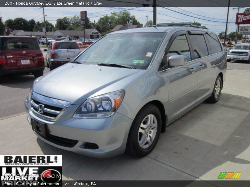 Slate Green Metallic / Gray 2007 Honda Odyssey EX