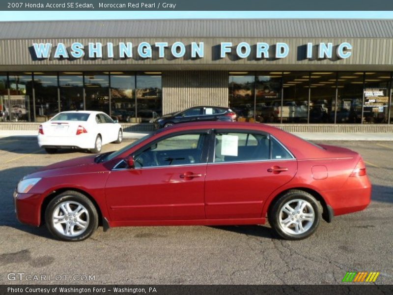 Moroccan Red Pearl / Gray 2007 Honda Accord SE Sedan