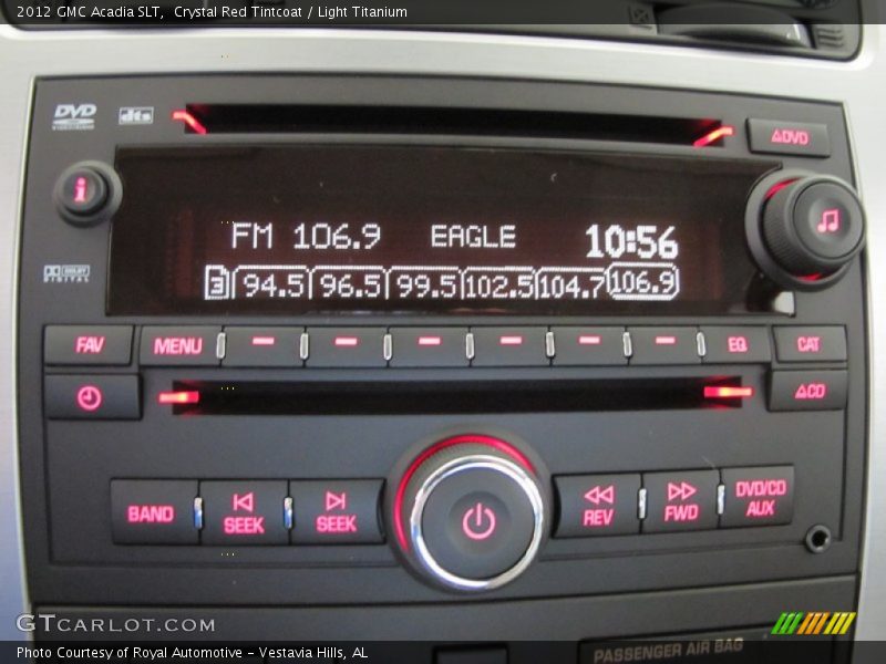 Controls of 2012 Acadia SLT