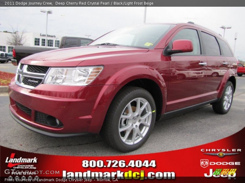 Deep Cherry Red Crystal Pearl / Black/Light Frost Beige 2011 Dodge Journey Crew