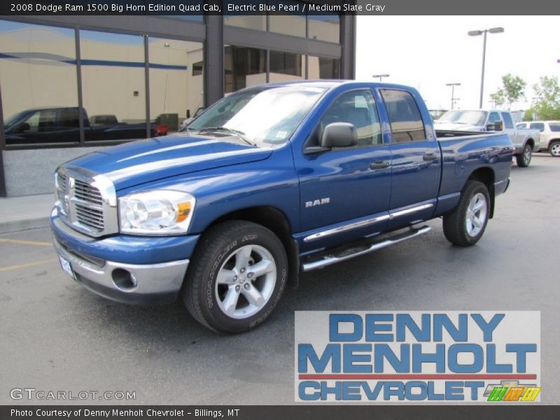 Electric Blue Pearl / Medium Slate Gray 2008 Dodge Ram 1500 Big Horn Edition Quad Cab