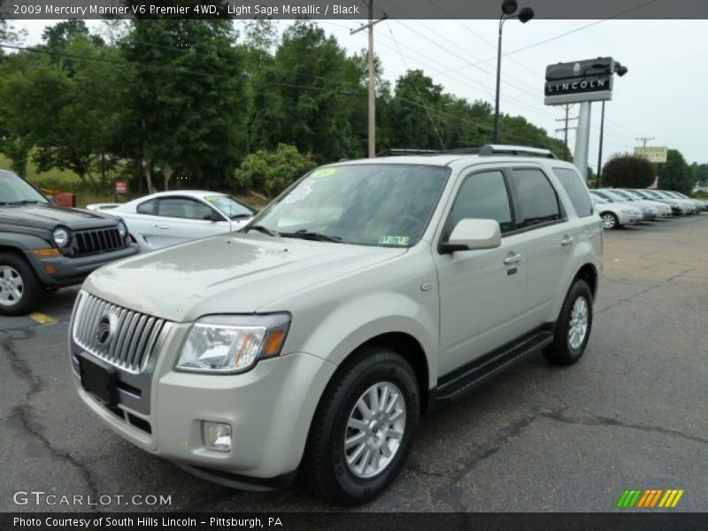 Light Sage Metallic / Black 2009 Mercury Mariner V6 Premier 4WD