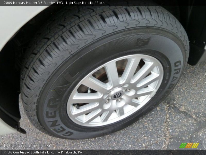 Light Sage Metallic / Black 2009 Mercury Mariner V6 Premier 4WD