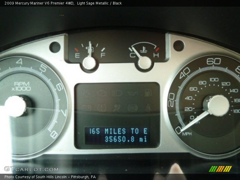 Light Sage Metallic / Black 2009 Mercury Mariner V6 Premier 4WD