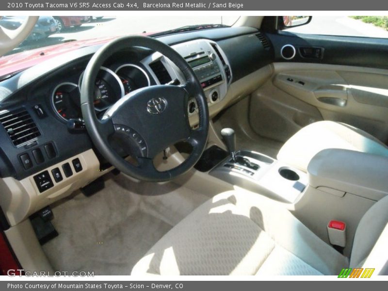Barcelona Red Metallic / Sand Beige 2010 Toyota Tacoma V6 SR5 Access Cab 4x4