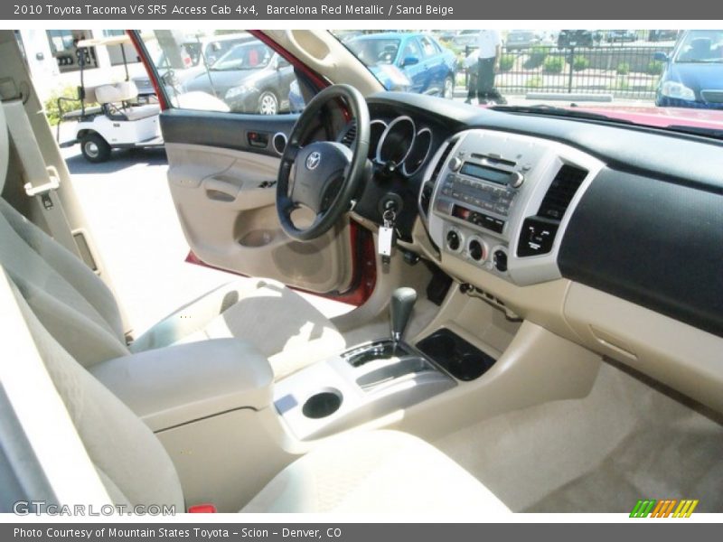 Barcelona Red Metallic / Sand Beige 2010 Toyota Tacoma V6 SR5 Access Cab 4x4