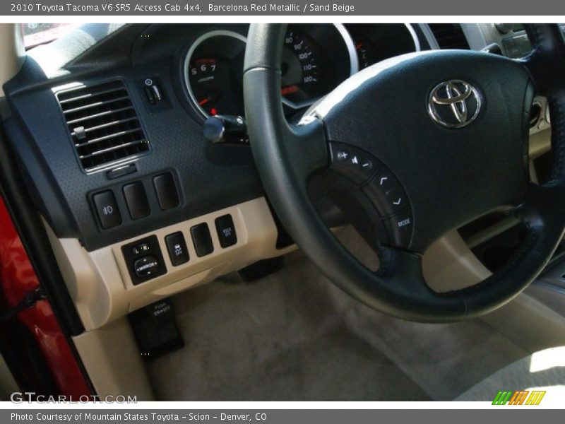 Barcelona Red Metallic / Sand Beige 2010 Toyota Tacoma V6 SR5 Access Cab 4x4